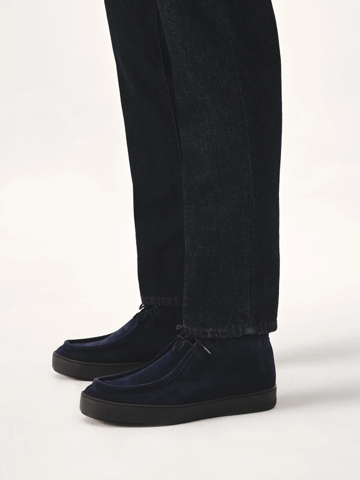 Kazar Navy Blue Suede Chukka Sneakers