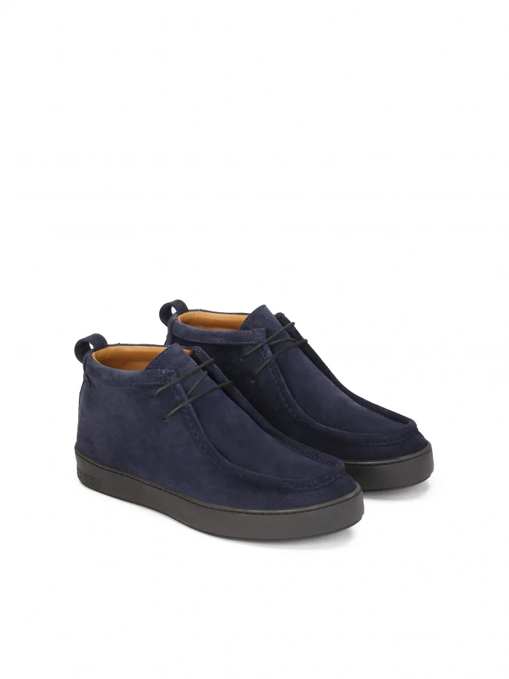 Kazar Navy Blue Suede Chukka Sneakers