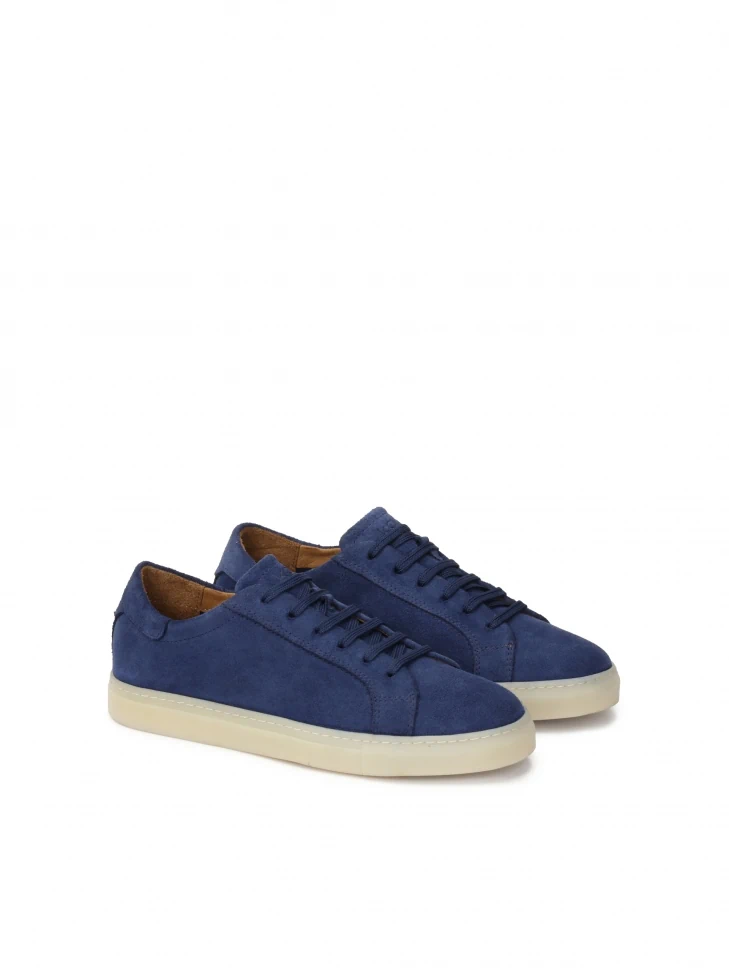 Kazar Navy Blue Suede Leather Sneakers
