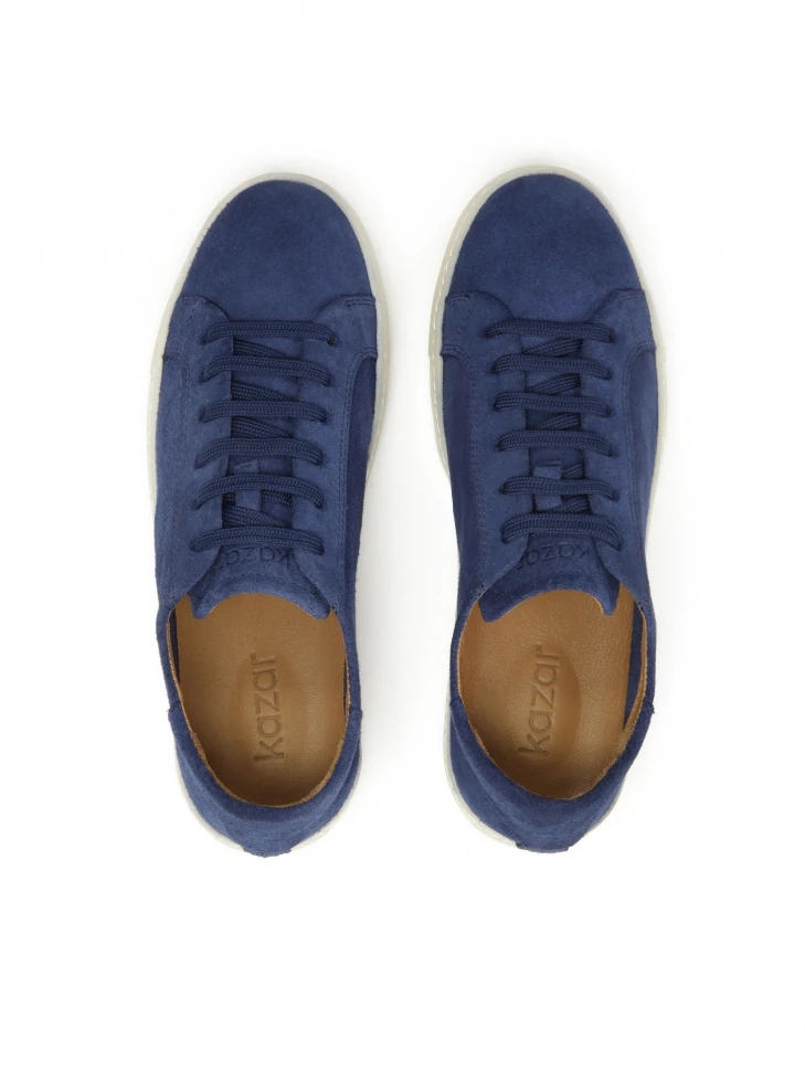 Kazar Navy Blue Suede Leather Sneakers