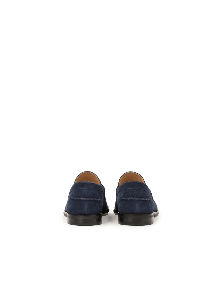 Kazar Navy Blue Suede Loafers For Men