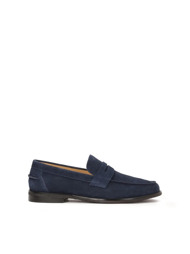 kazar Navy blue suede loafers for men