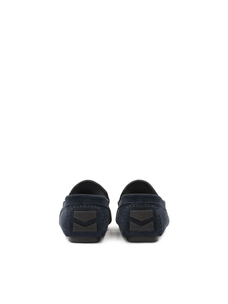 Kazar Navy Blue Suede Moccasins