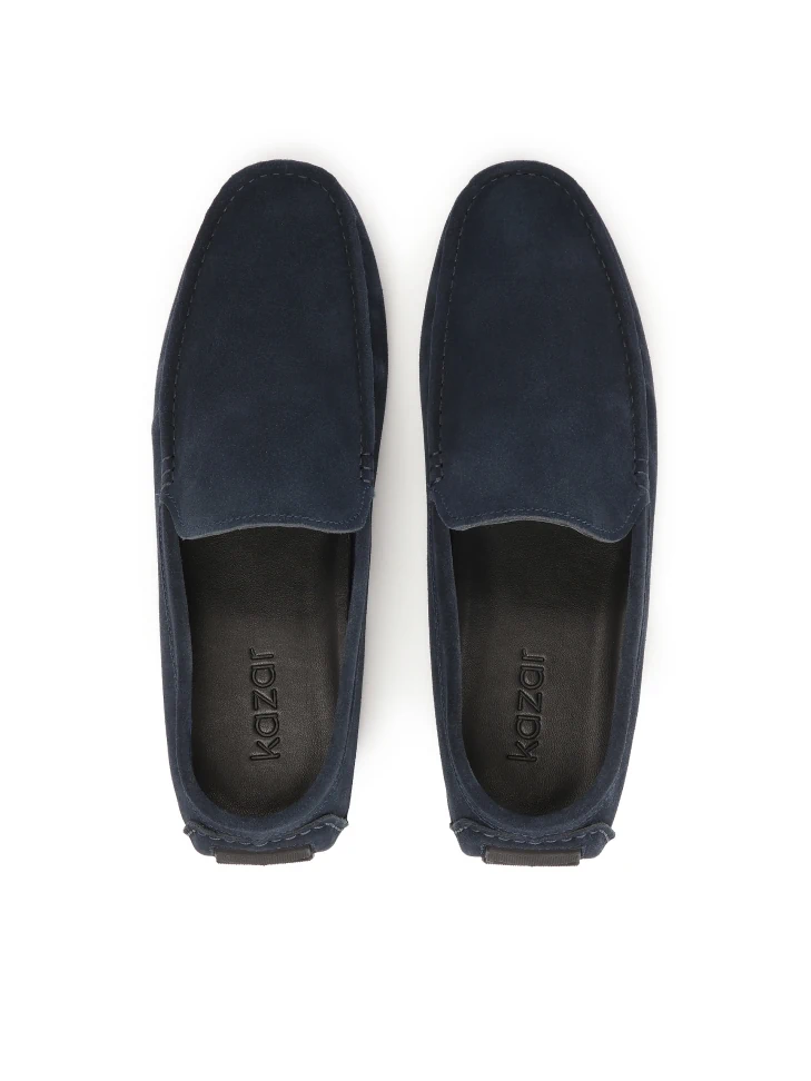 Kazar Navy Blue Suede Moccasins
