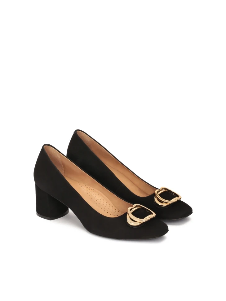 Kazar Nubuck Pumps With A Wide Heel