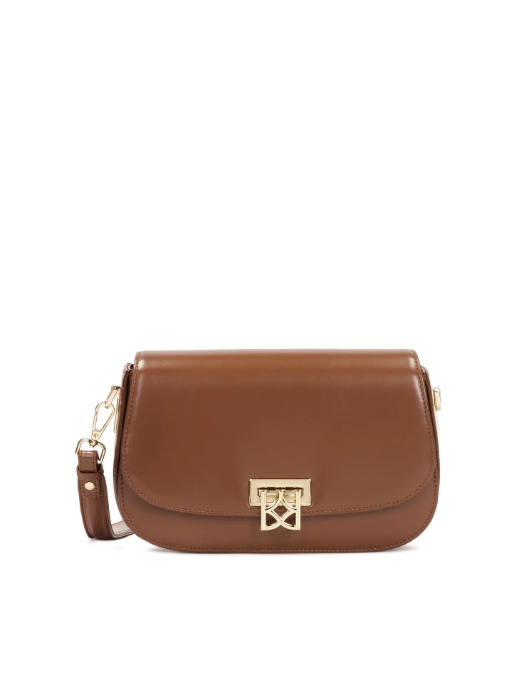 kazar Oblong brown handbag with flap