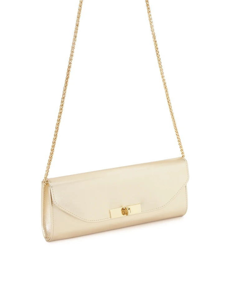 Kazar Oblong Clutch Bag In Gold Color