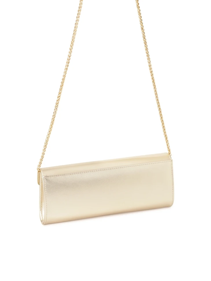 Kazar Oblong Clutch Bag In Gold Color