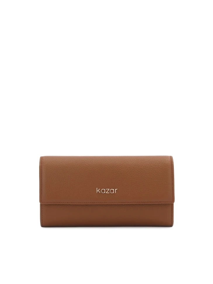 kazar Oblong leather wallet with flap