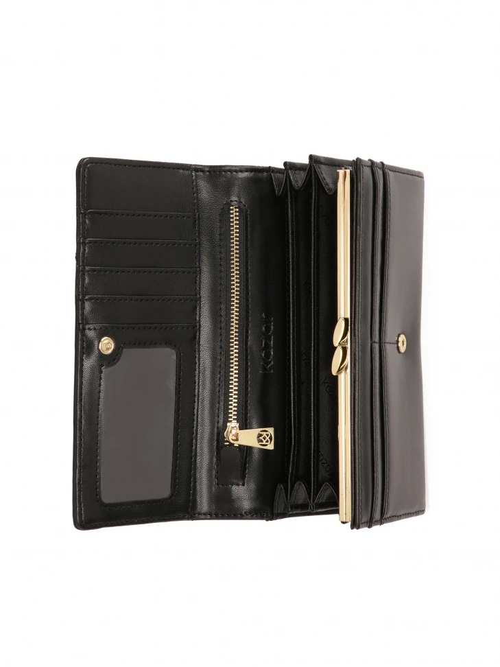 Kazar Oblong Quilted Wallet With Flap