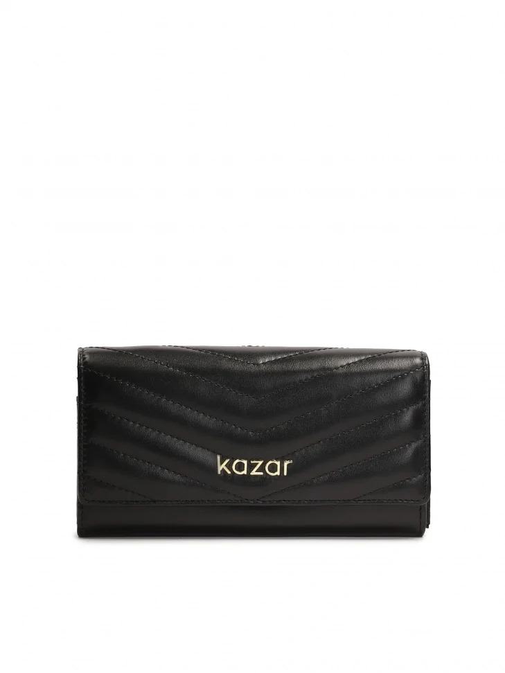 kazar Oblong quilted wallet with flap