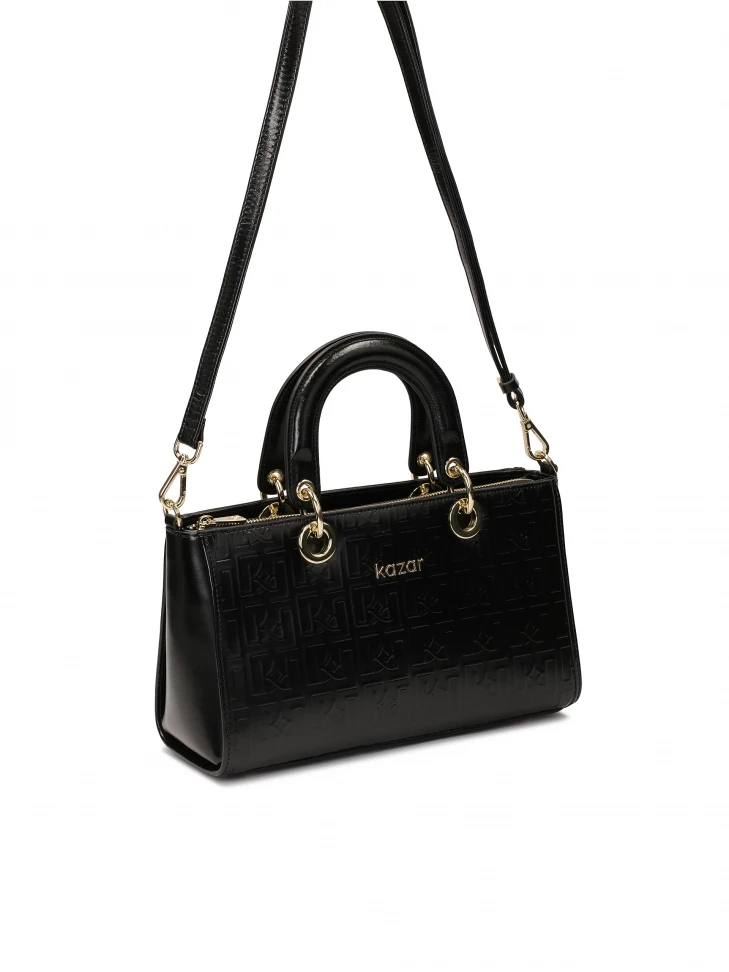 Kazar Oblong Rigid Bag With Embossed Design