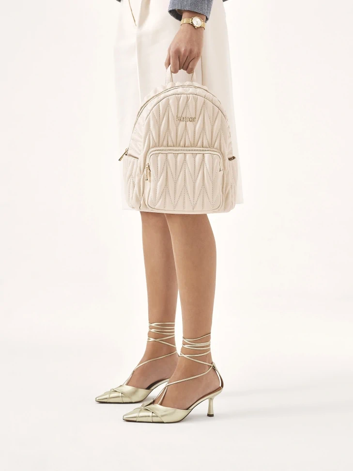 Kazar Open Heel Pumps In Gold Color