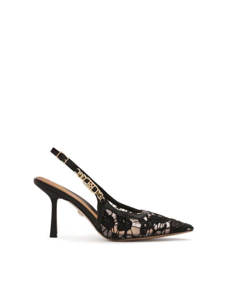 kazar Open-heel pumps made of lace