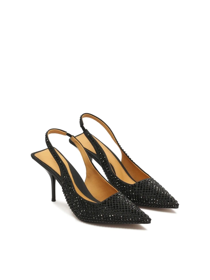 Kazar Open Heel Pumps With A Square Tip