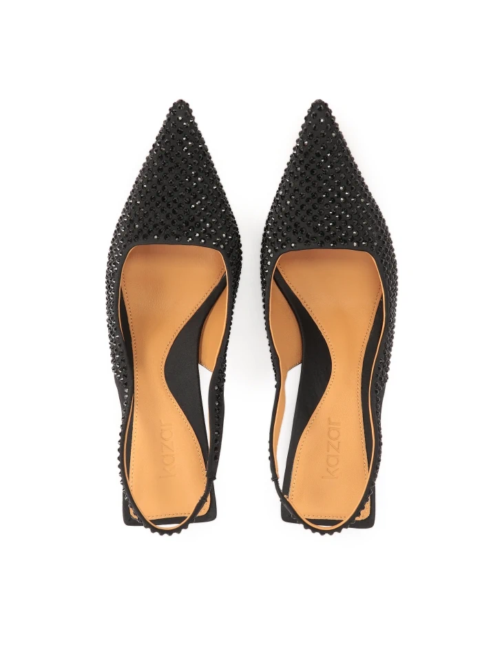 Kazar Open Heel Pumps With A Square Tip