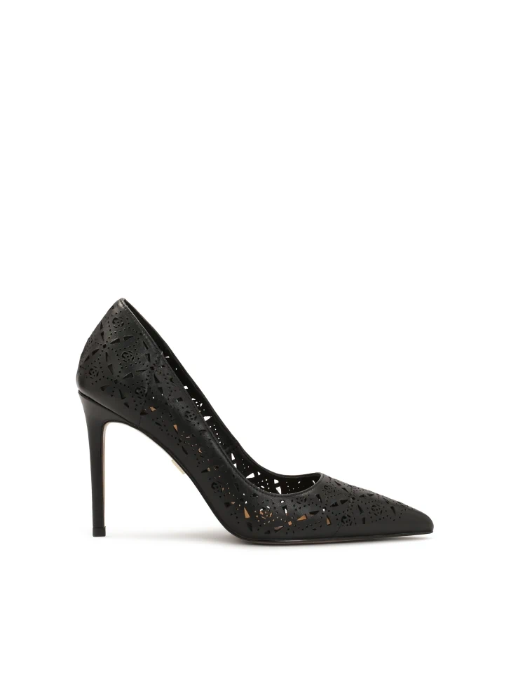 kazar Openwork black leather pumps