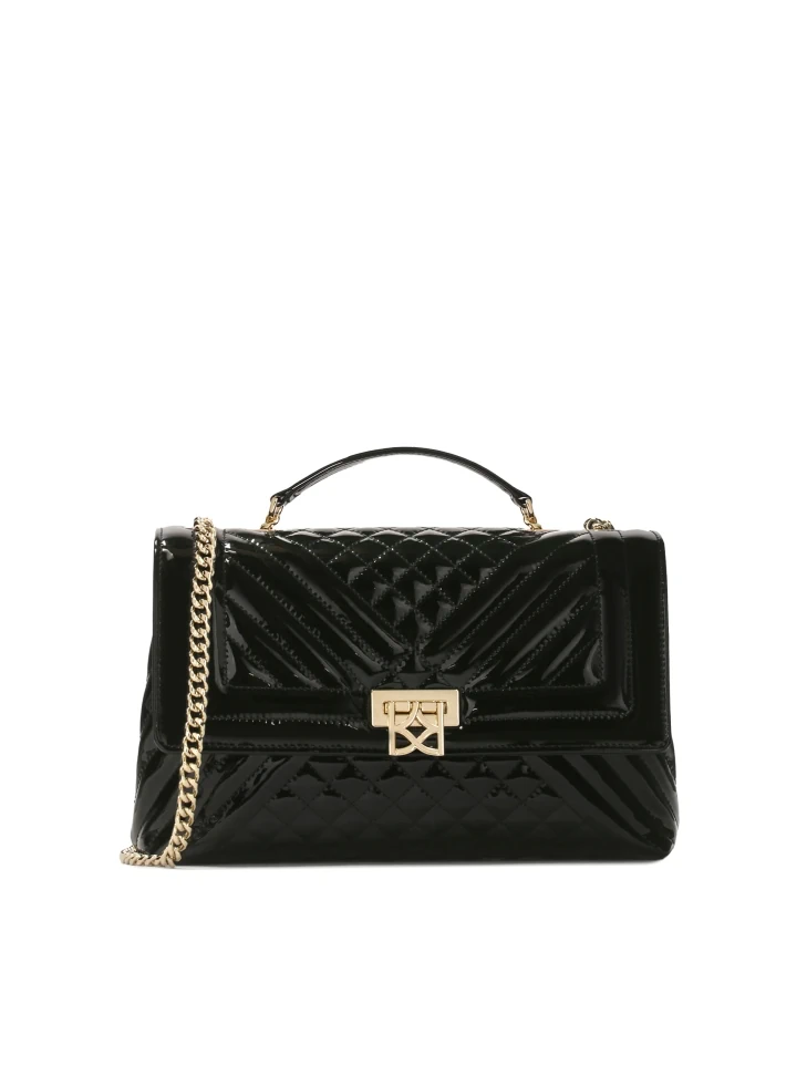 kazar Patent handbag with flap