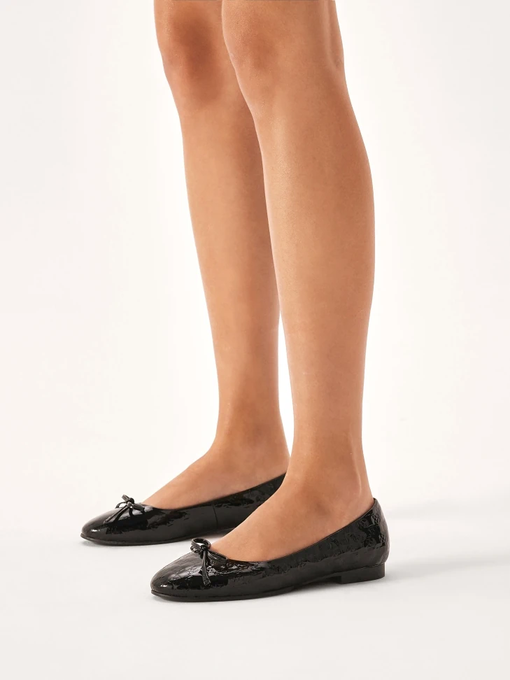 Kazar Patent Leather Ballerinas With Rounded Nose