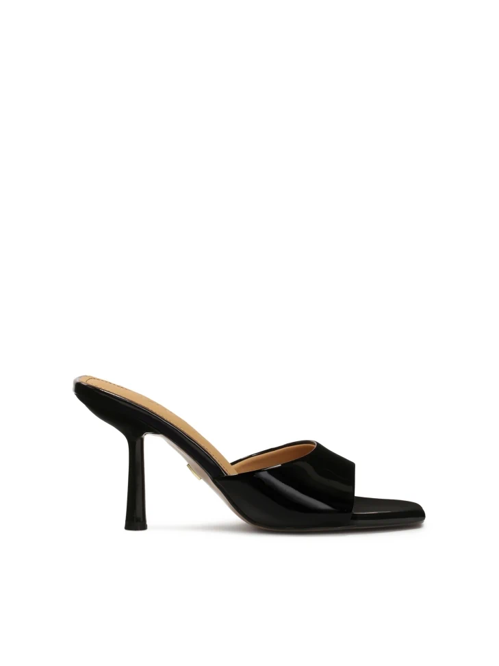 kazar Patent leather black mules with square nose