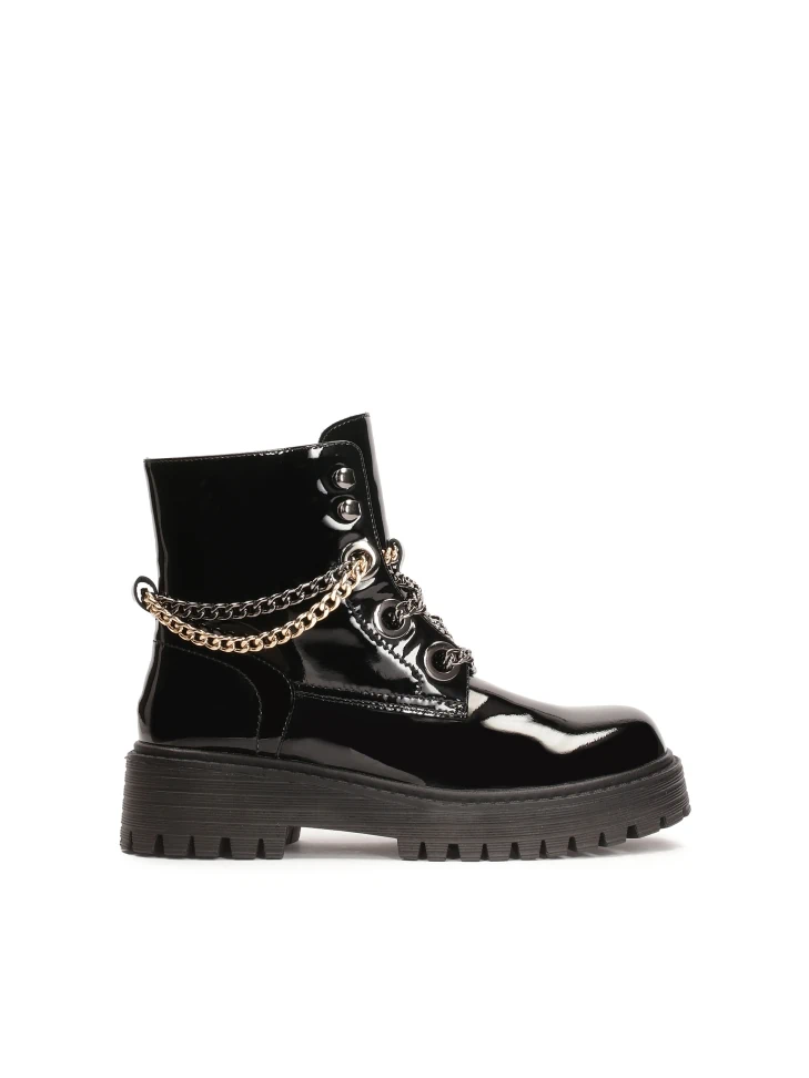 kazar Patent leather chained boots