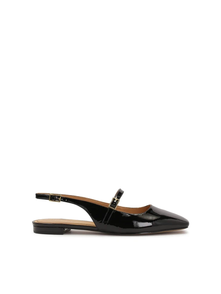 kazar Patent leather flat pumps with exposed heel