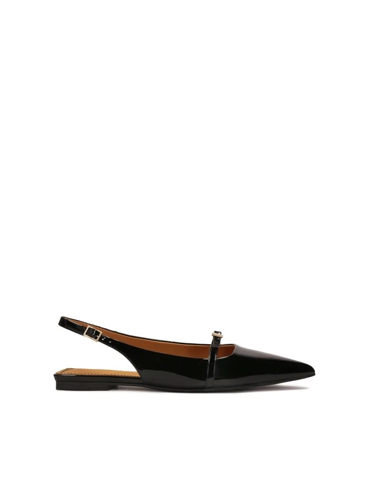 kazar Patent leather flat slingback pumps