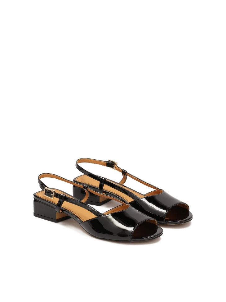 Kazar Patent Leather Low-heeled Sandals