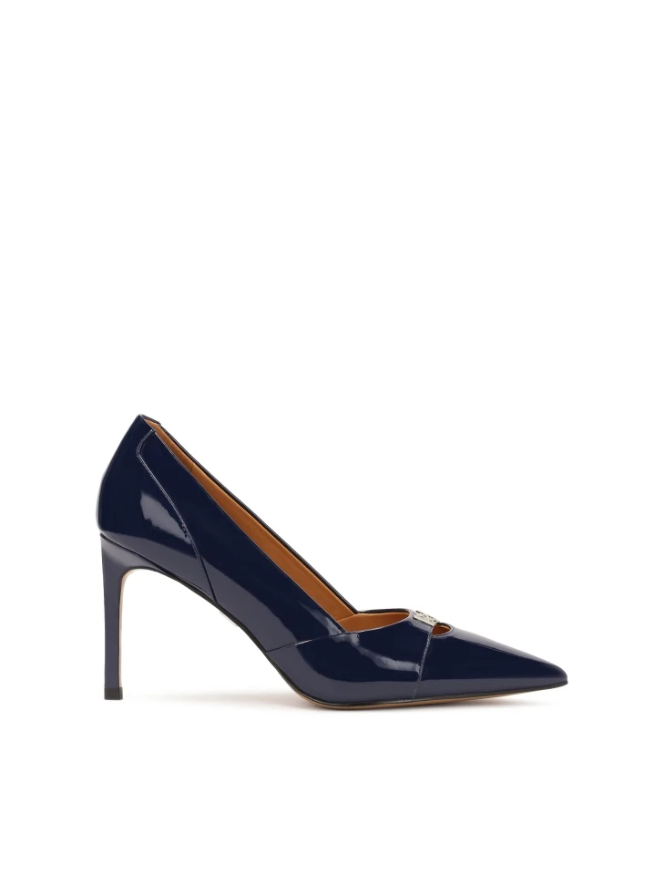 kazar Patent leather navy blue heeled pumps