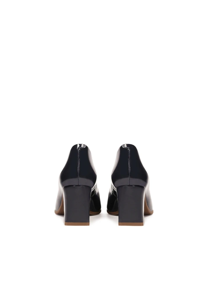 Kazar Patent Leather Navy Blue Pumps On A Post