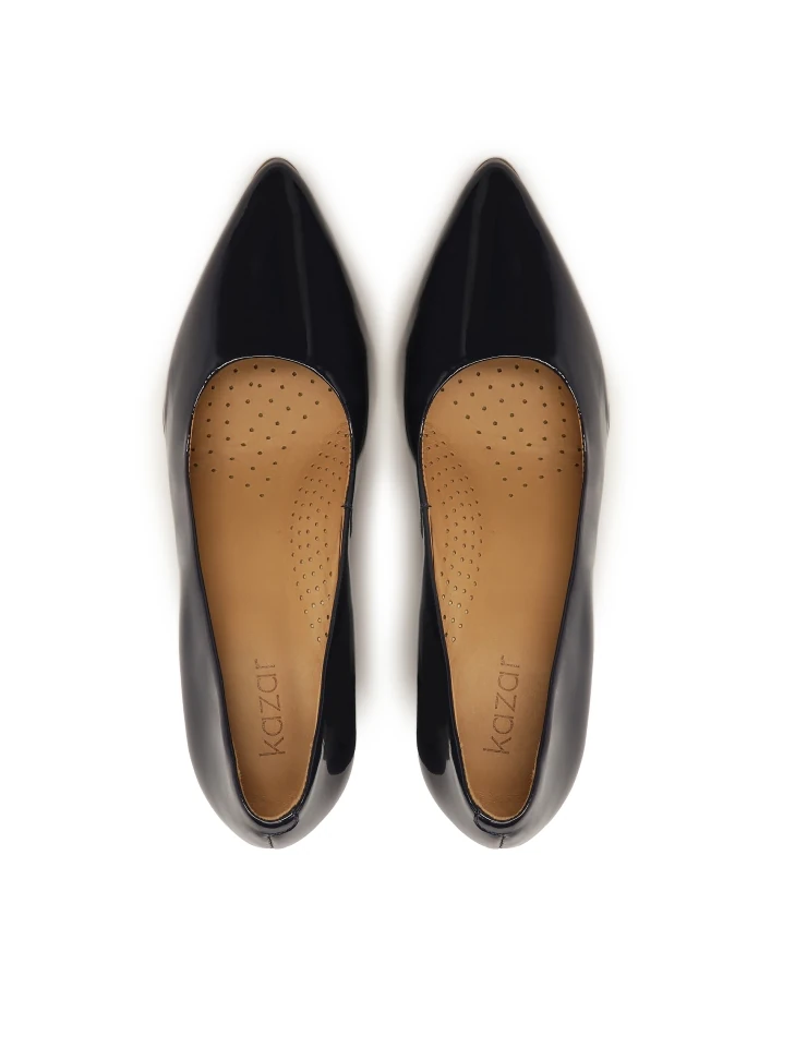 Kazar Patent Leather Navy Blue Pumps On A Post