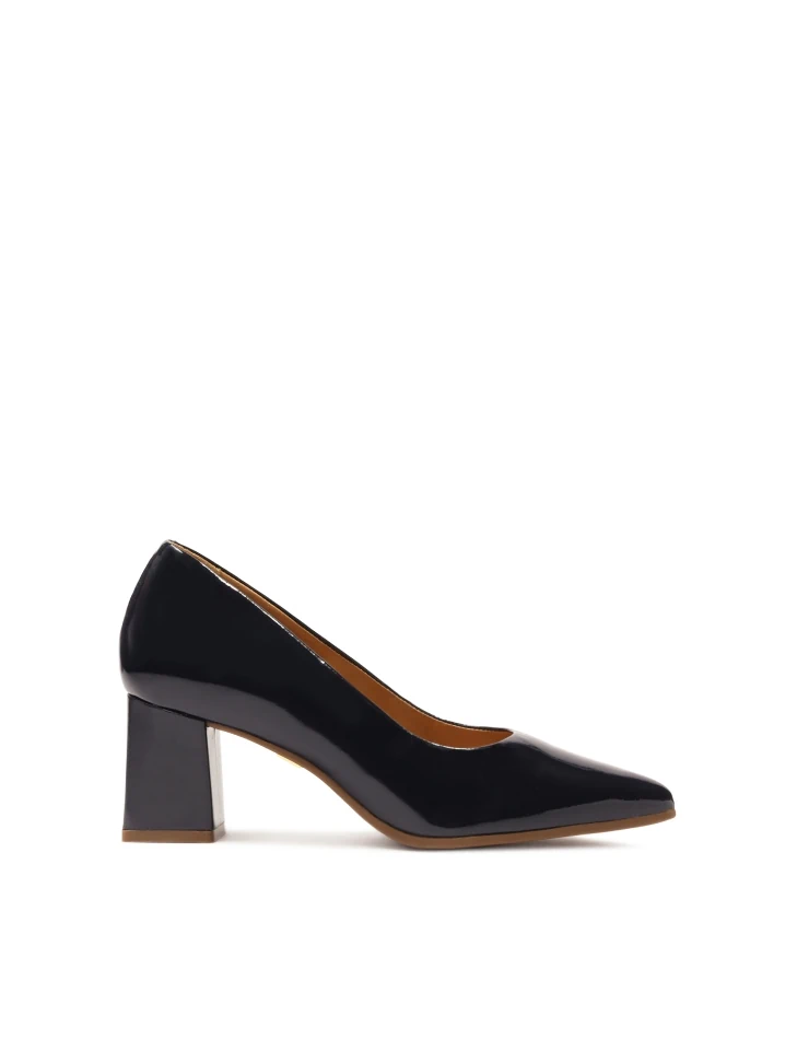 kazar Patent leather navy blue pumps on a post