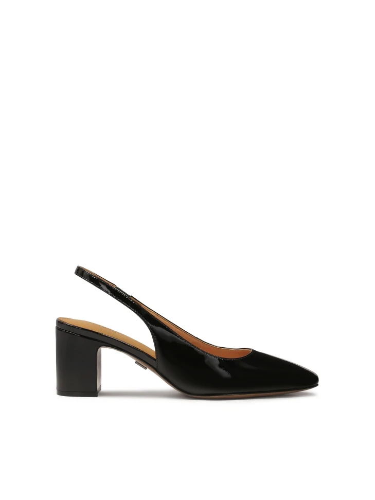 kazar Patent leather post pumps with exposed heels