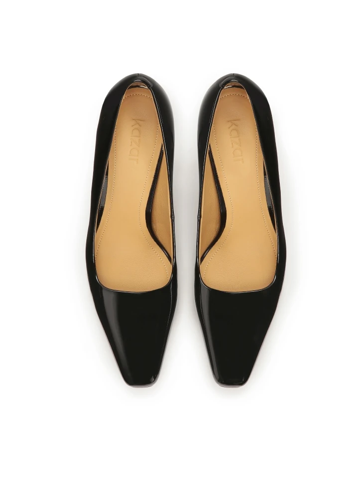 Kazar Patent Leather Pumps With An Unusual Heel