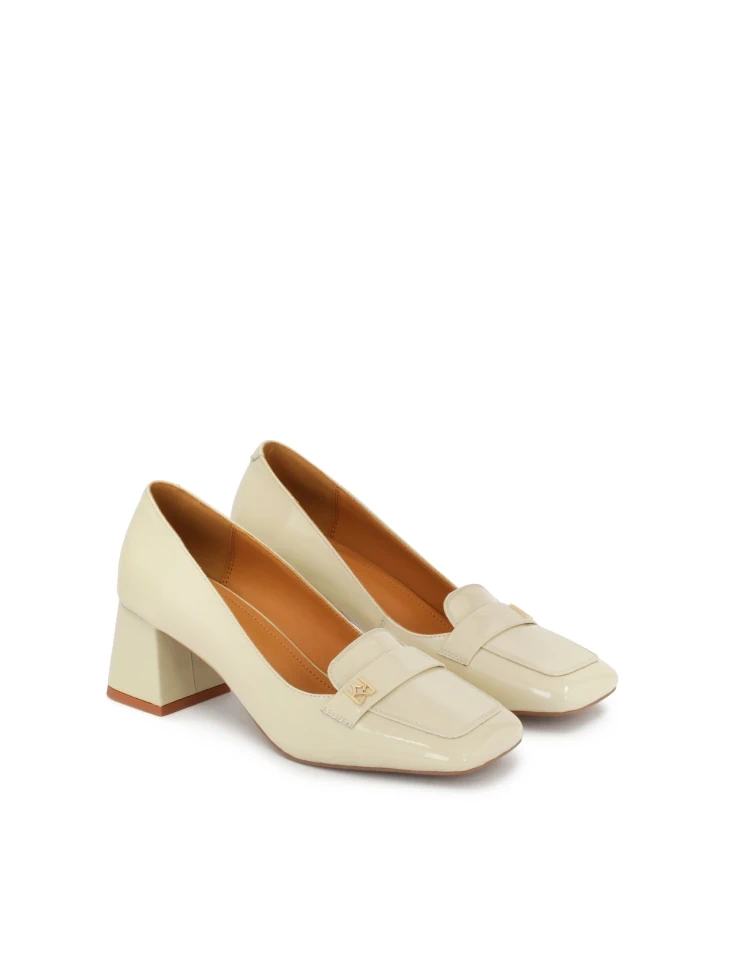 Kazar Patent Leather Pumps With Square Toes