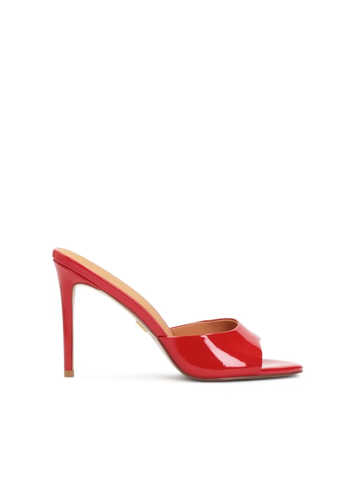 kazar Patent leather red heeled mules