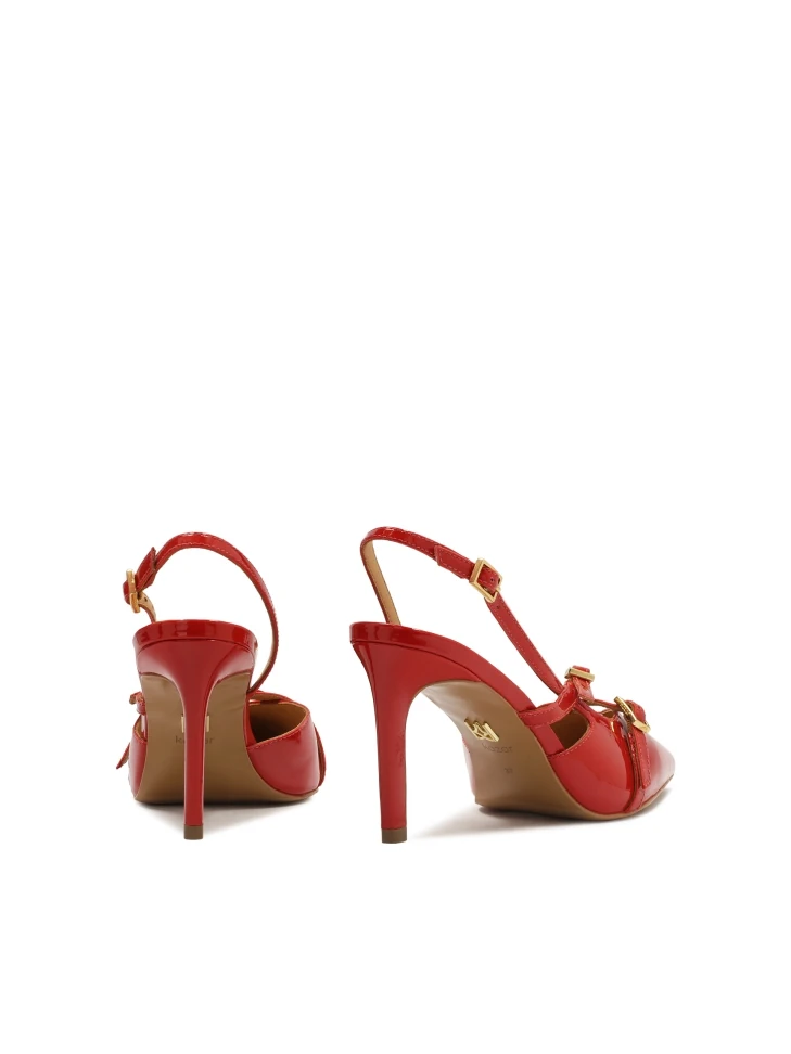 Kazar Patent Leather Red Slingback Pumps