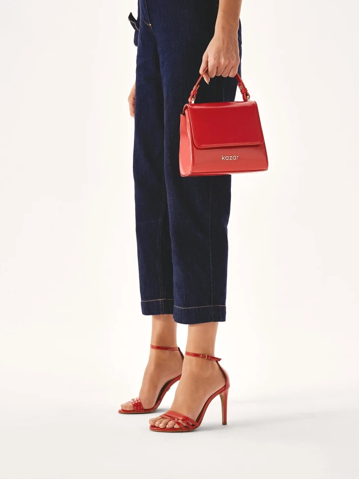 Kazar Patent Leather Red Strappy Sandals