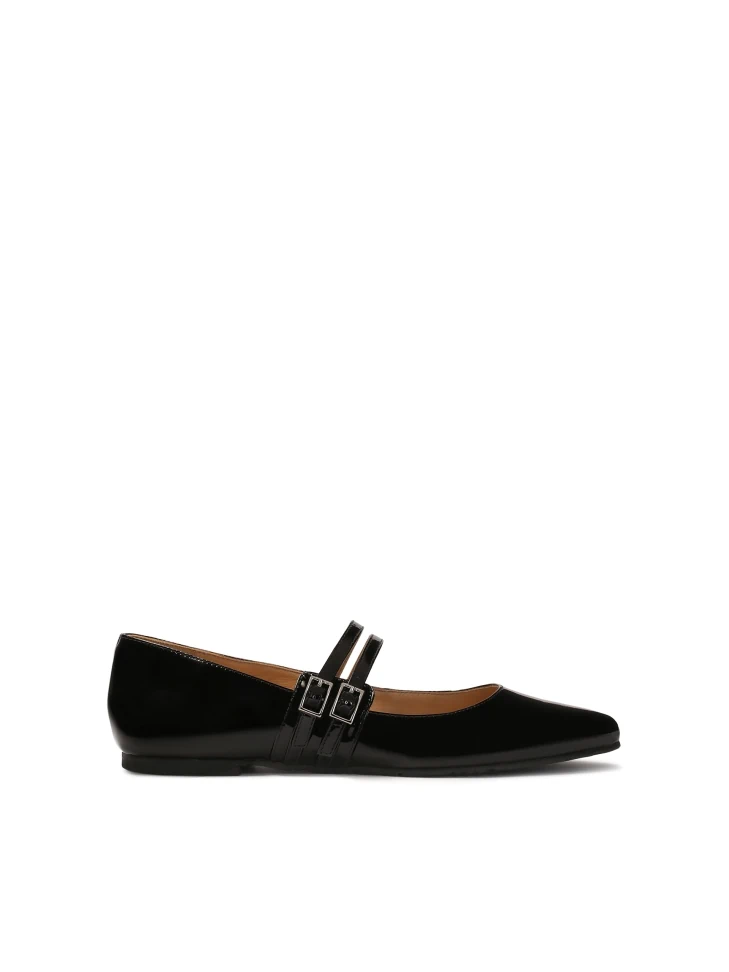 kazar Patent leathered ballerinas with two straps