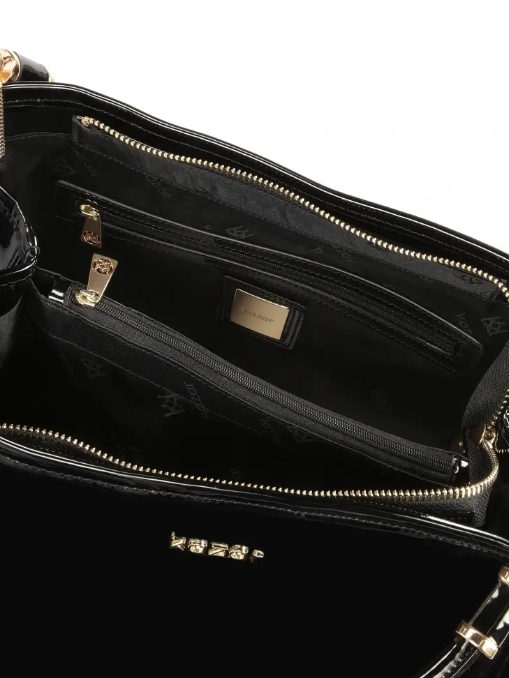 Kazar Patent Shoulder Bag With Key Ring