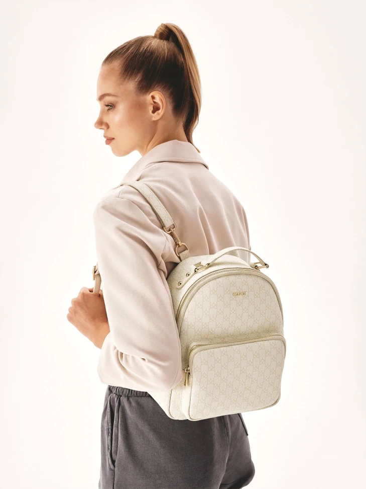 Kazar Patterned Backpack In Neutral Color