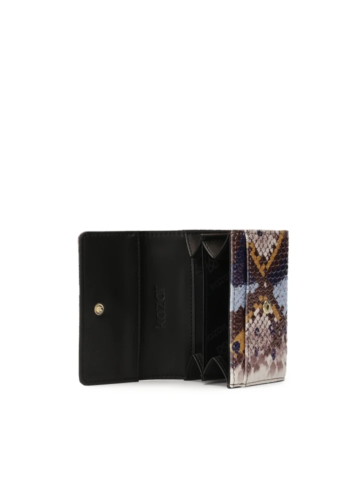 Kazar Patterned Colorful Embossed Leather Wallet