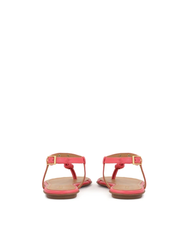 Kazar Pink Flat Sandals With Metal Embellishment