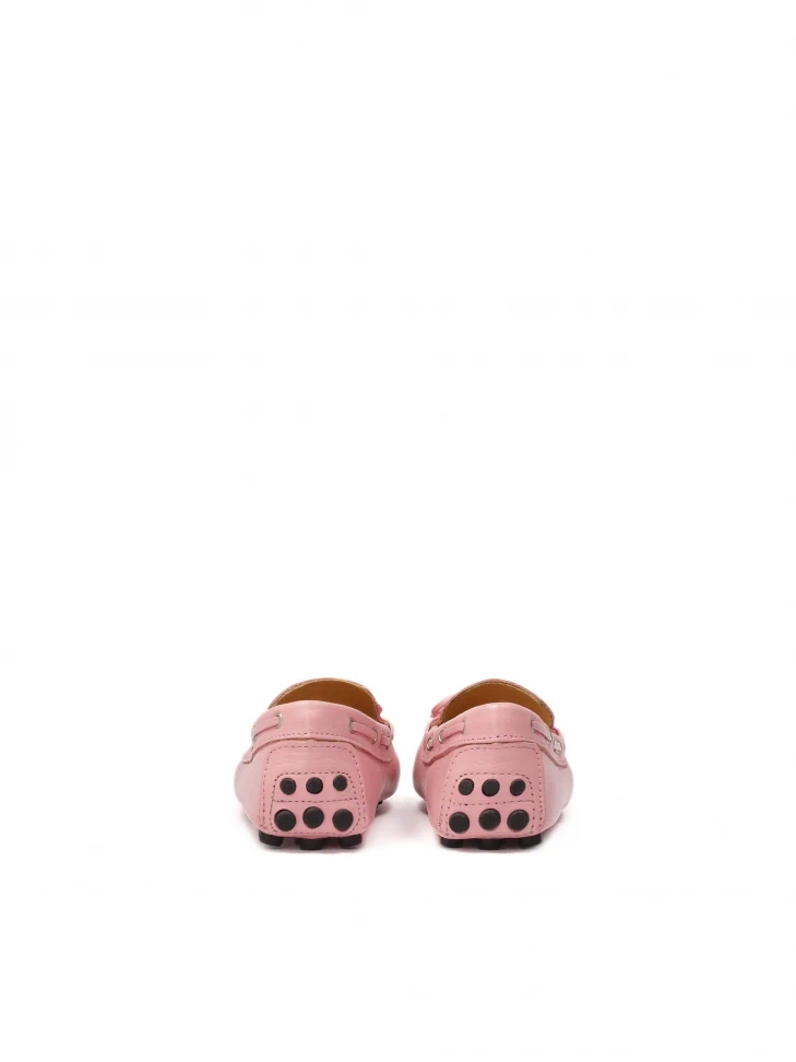 Kazar Pink Leather Moccasins With Thong