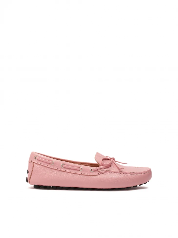 kazar Pink leather moccasins with thong