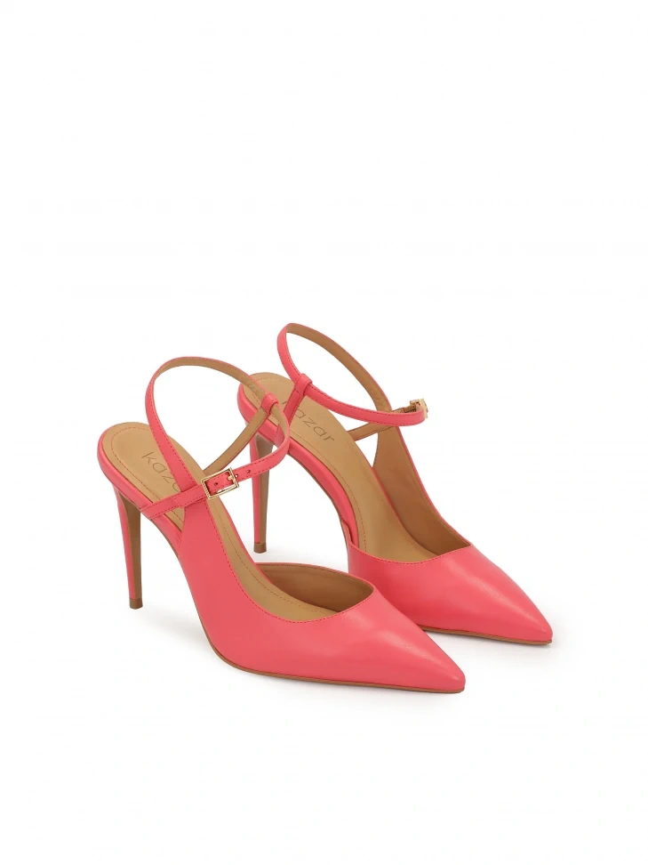 Kazar Pink Pumps With Open Heel