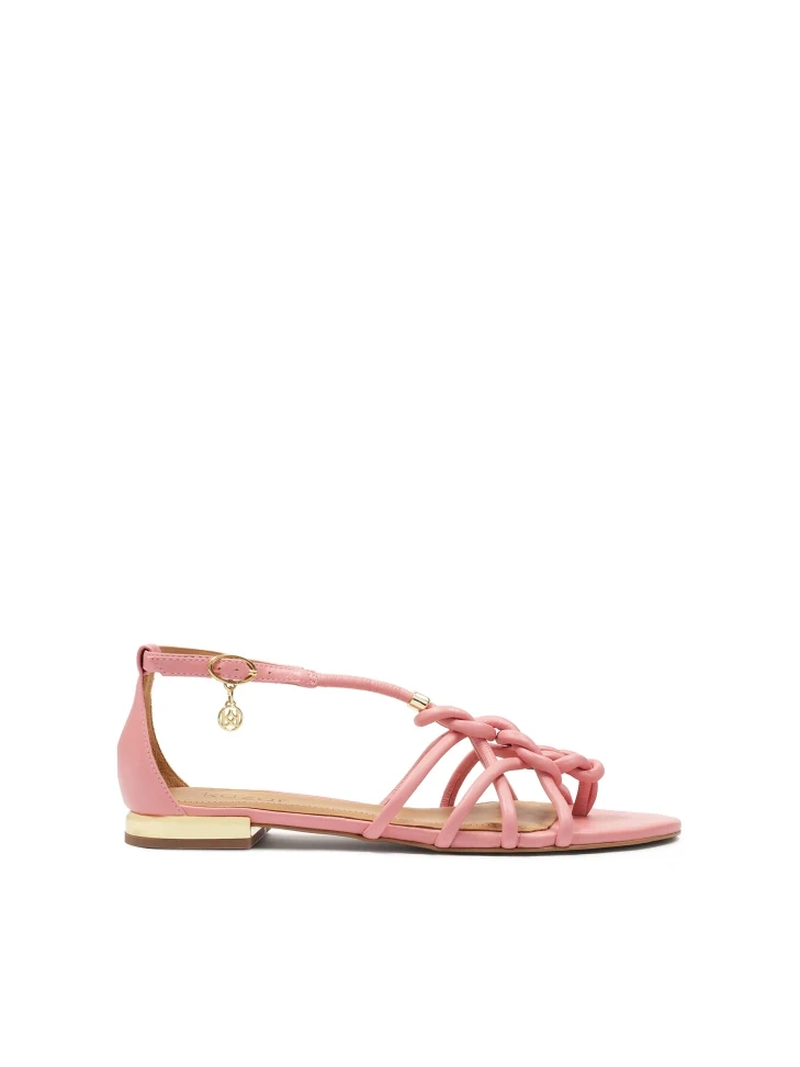 kazar Pink sandals with flat gold heel
