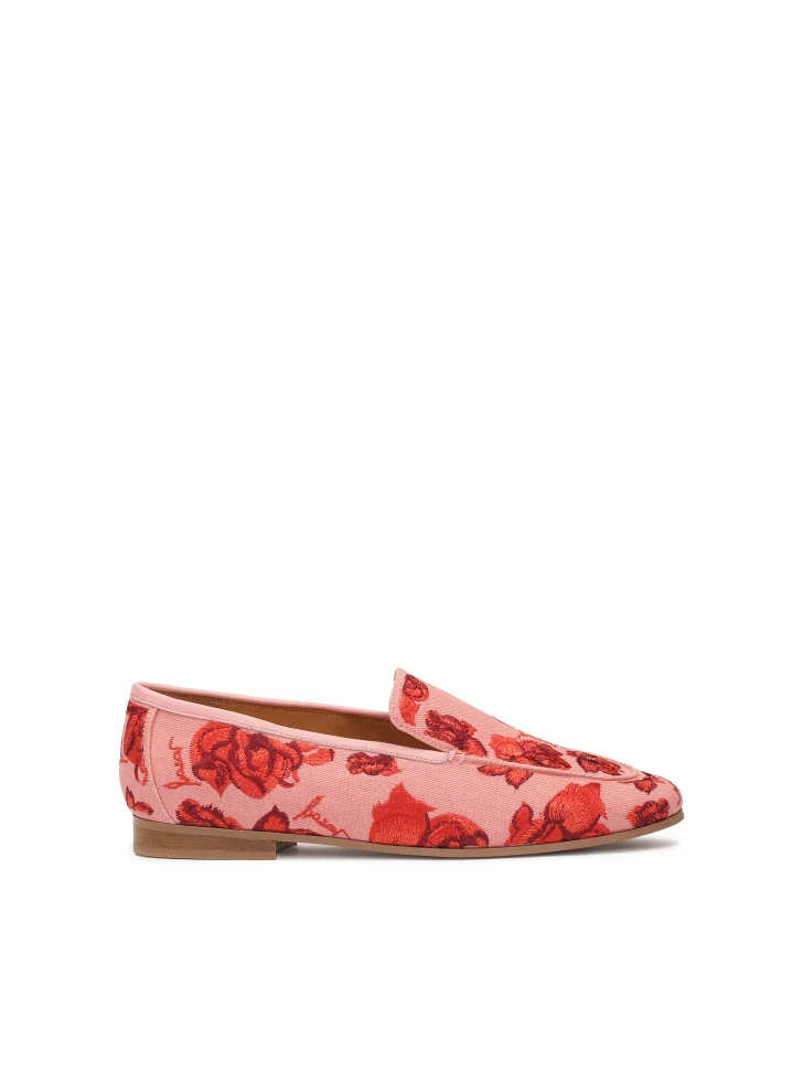 kazar Pink shoes with red floral motif
