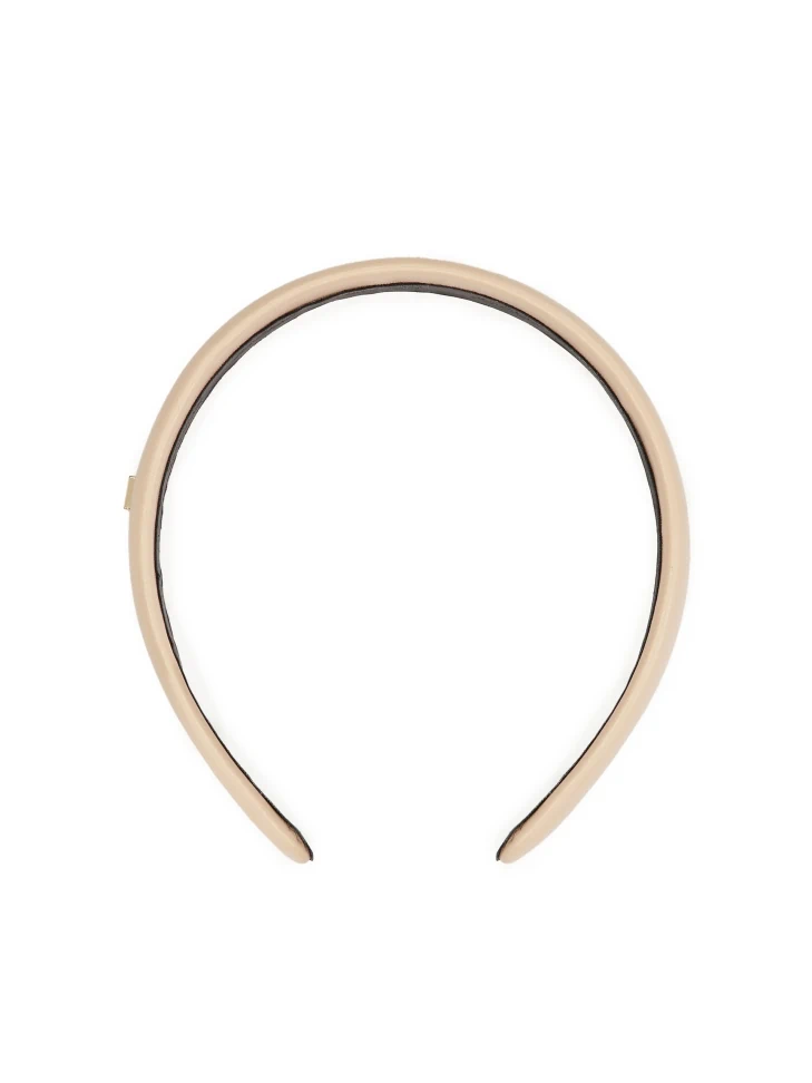 Kazar Plain Leather Headband In Powder Pink