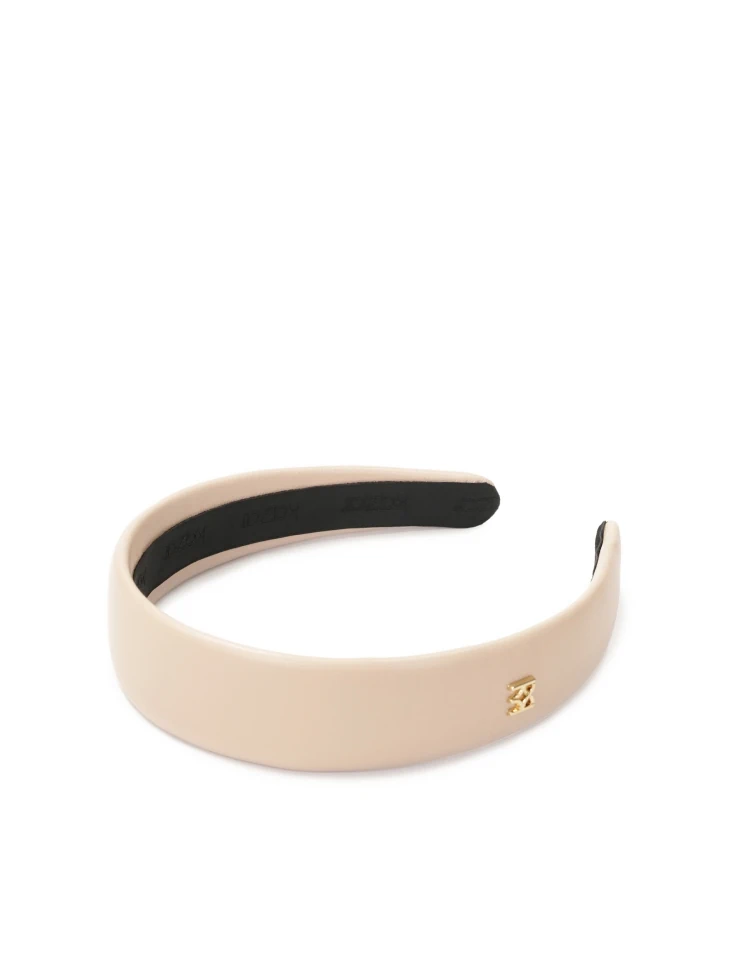 kazar Plain leather headband in powder pink